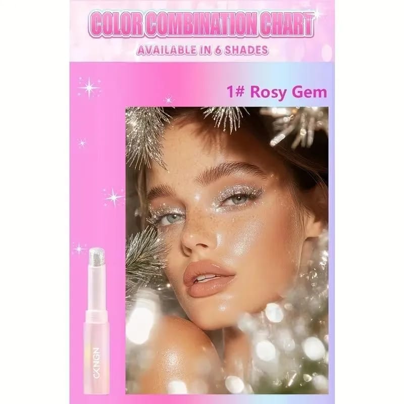 2 In 1 Jelly Shiny Shimmering Eyeshadow Stick | Long Lasting Glow Makeup Stick