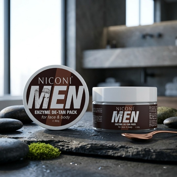 Niconi Men Enzyme De-Tan Pack for Face & Body